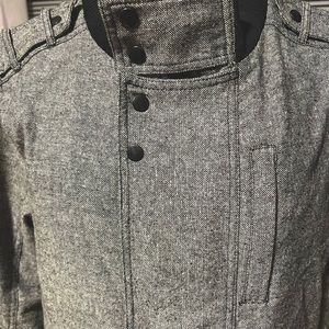 Men's XL Vintage Black & Gray Zip Print  Bomber Jacket